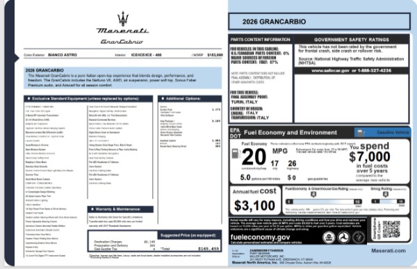 2026 Maserati GranCabrio