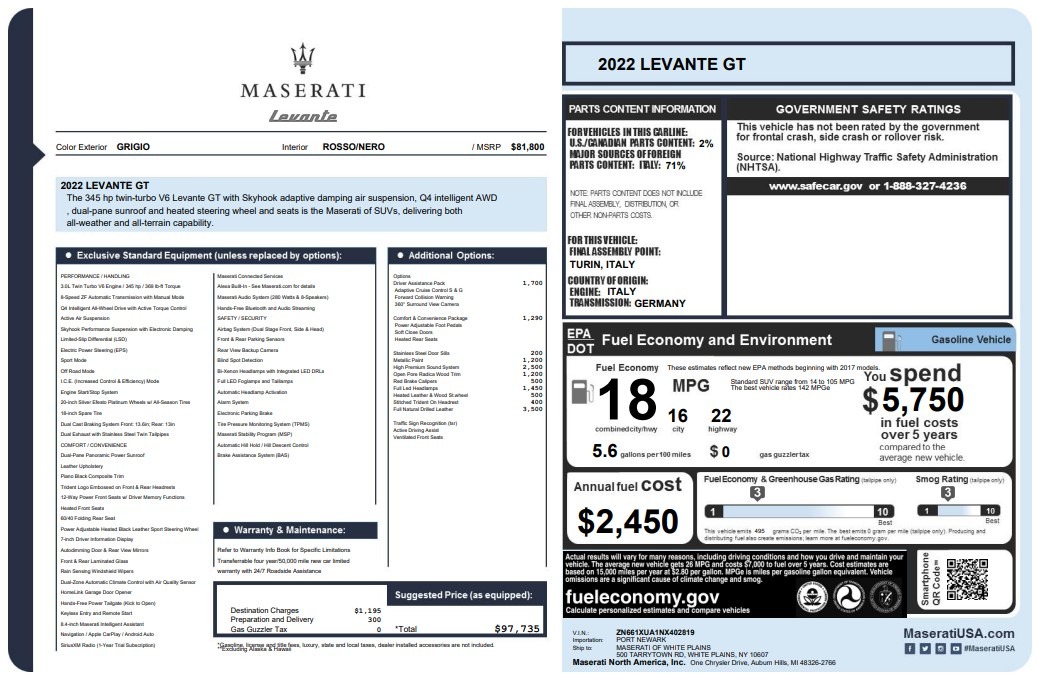 Used-2022-Maserati-Levante-GT