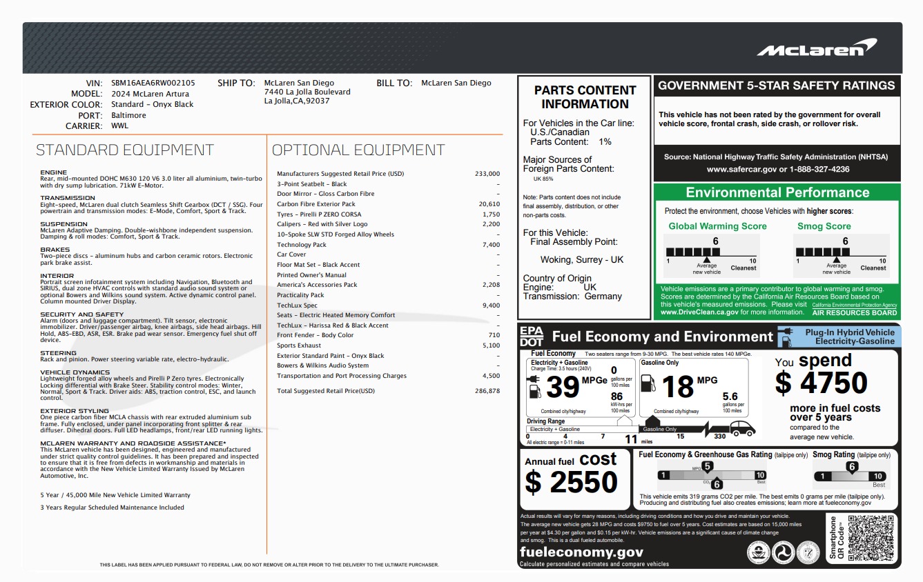 Used-2024-McLaren-Artura-TechLux